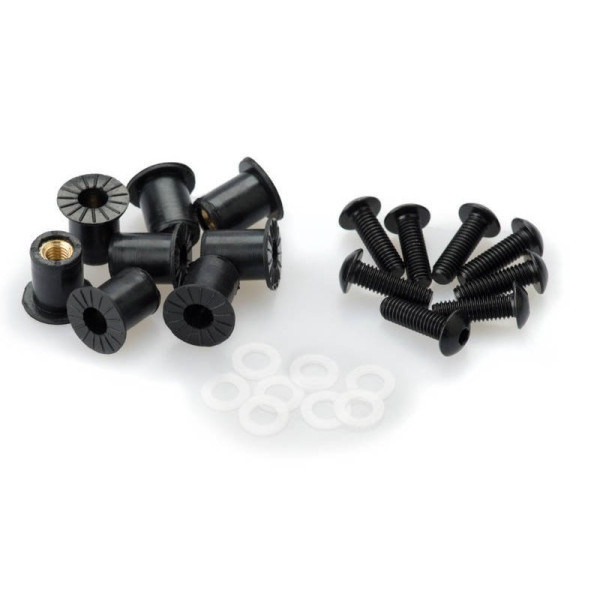 Puig Anodized Screen Screw Set With Silentblocks Black